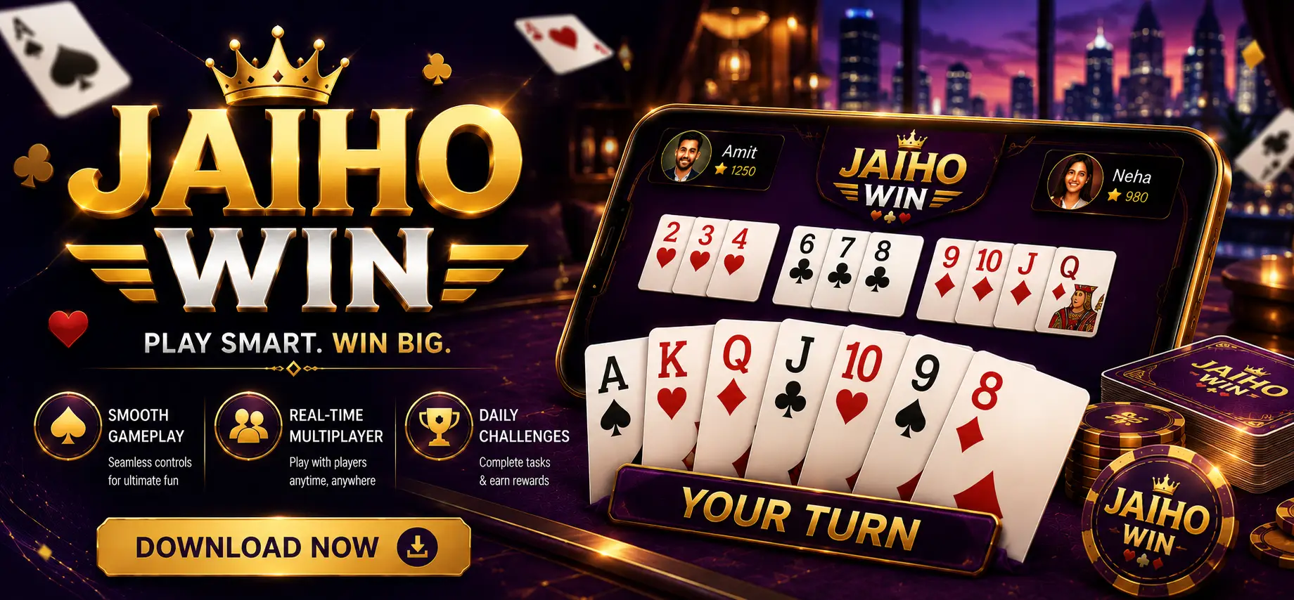 Jaiho Win App game interface displayed on an Android smartphone screen